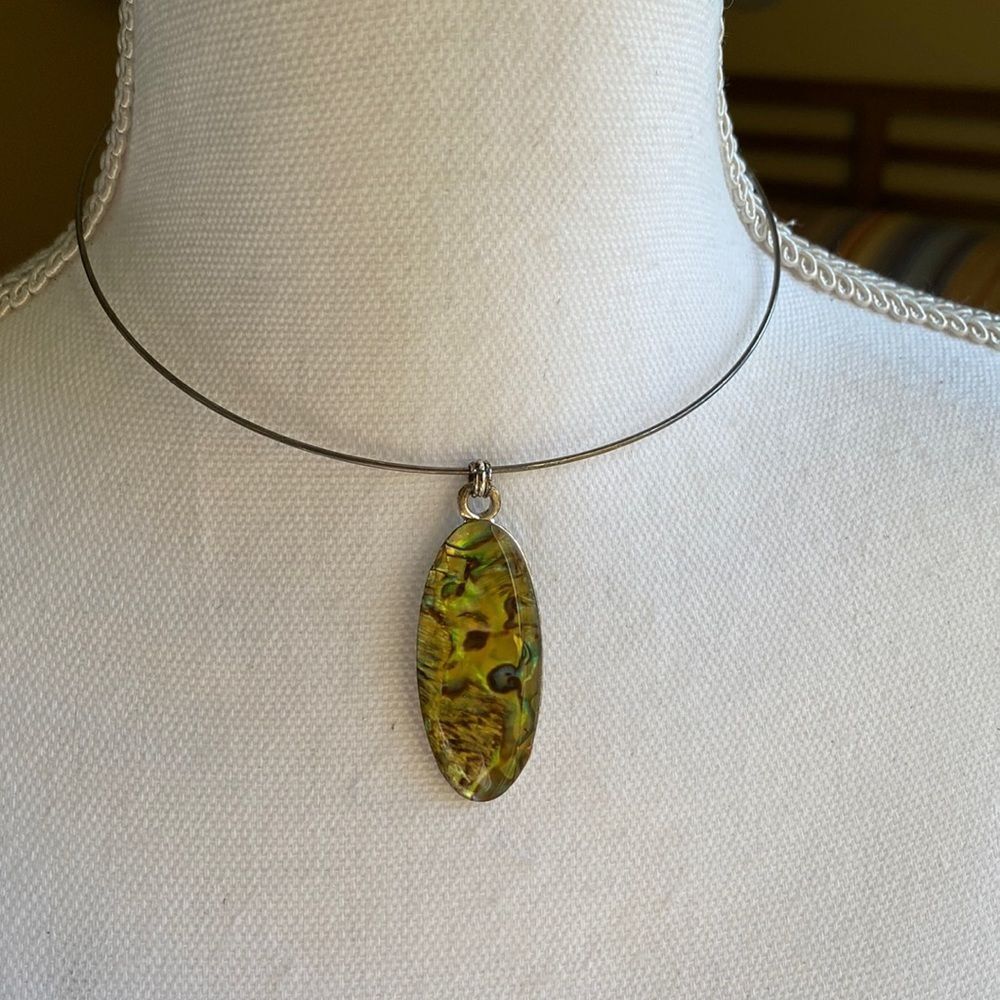 Yellow Gold Green Choker Necklace